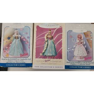 Hallmark Keepsake Ornament barbie rapunzel, Cinderella and little bo peep